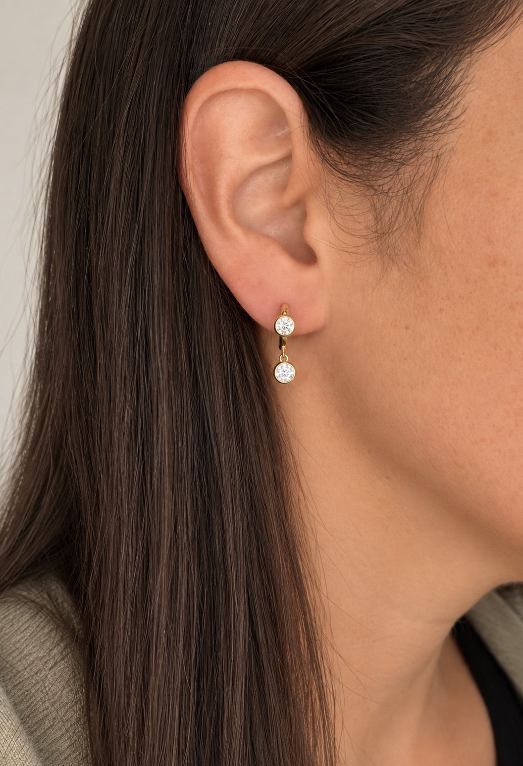 Single Drop Huggie Earrings