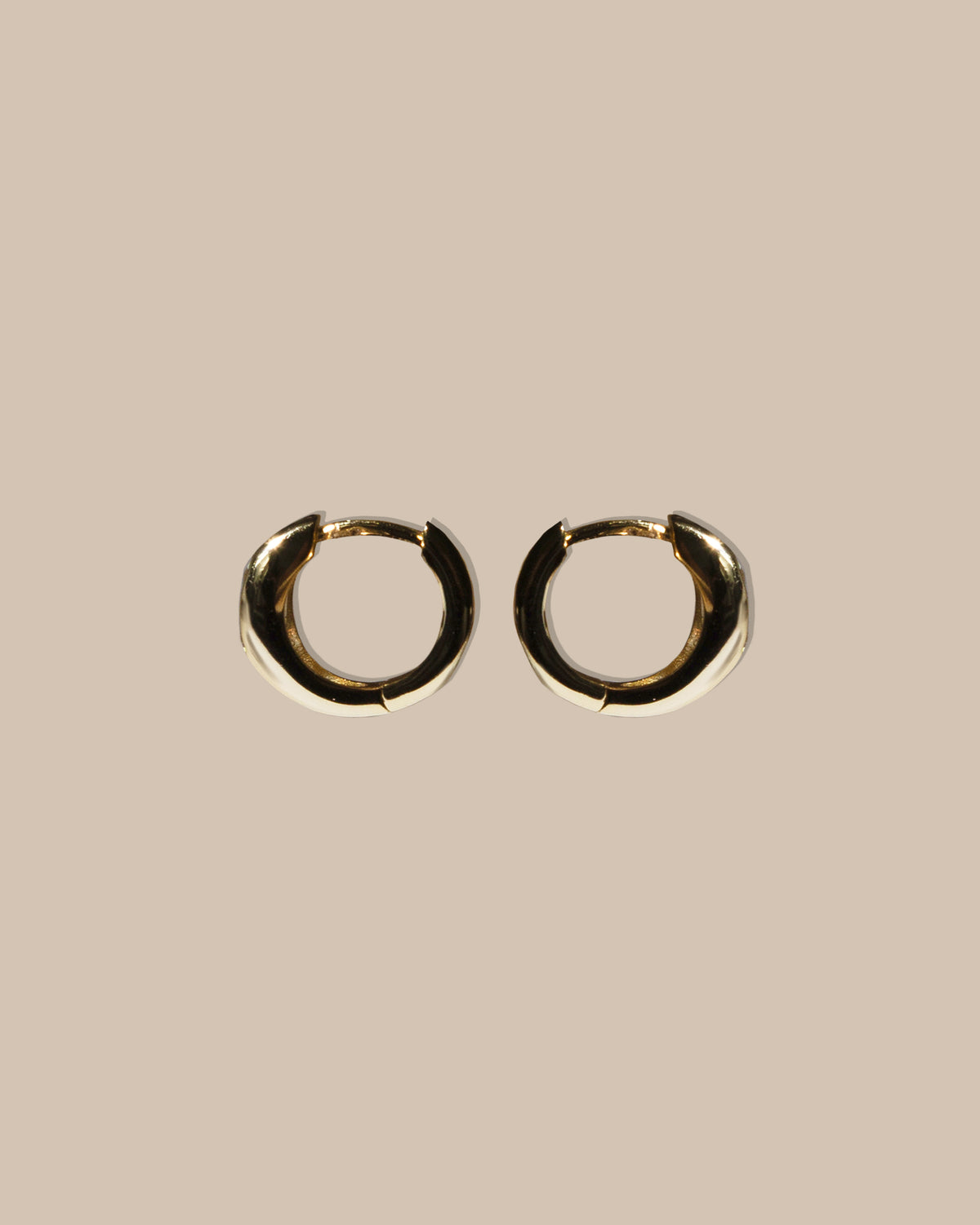 Mini Organic Bezel Hoop Earrings