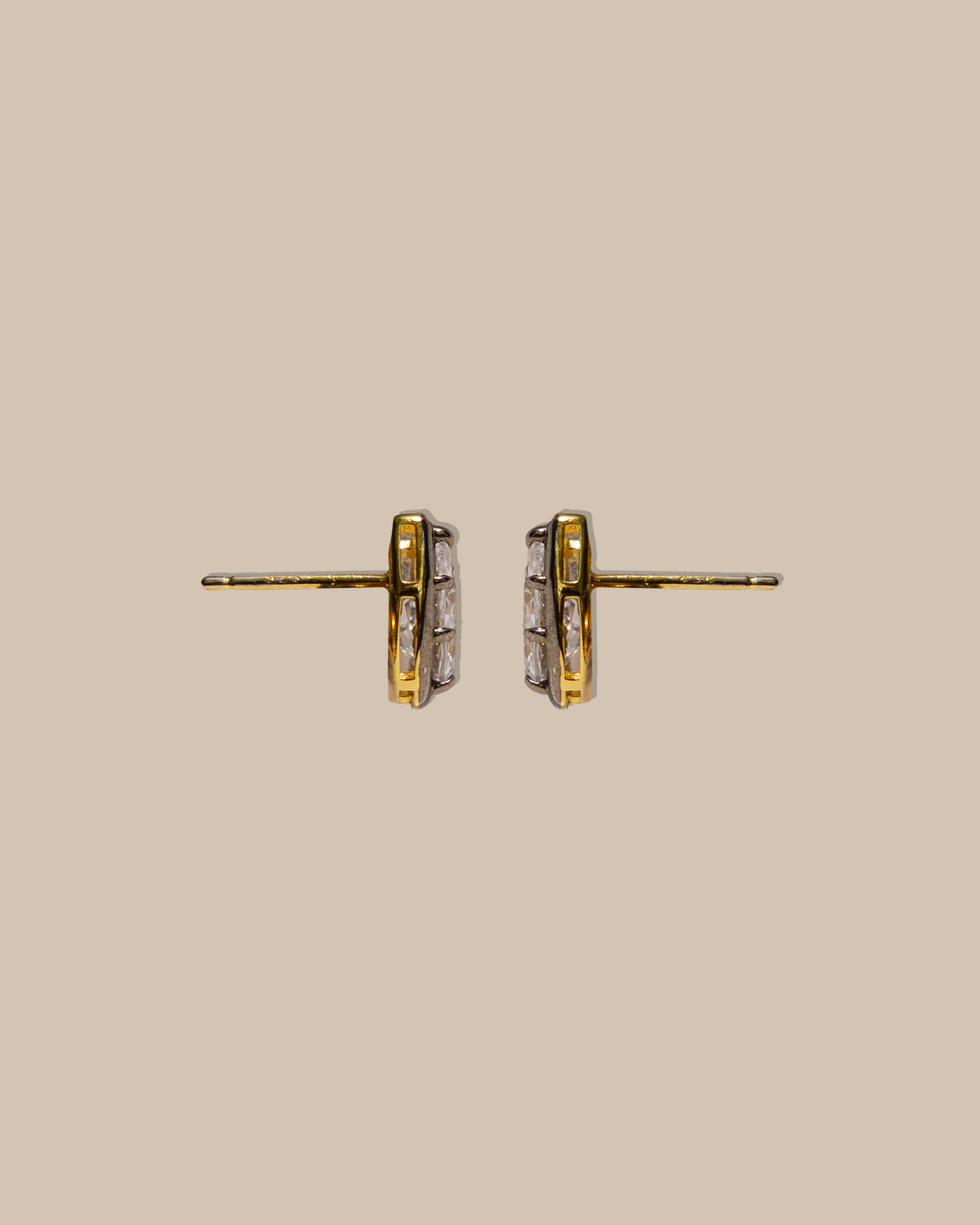 Pear Georgian Set Stud Earrings