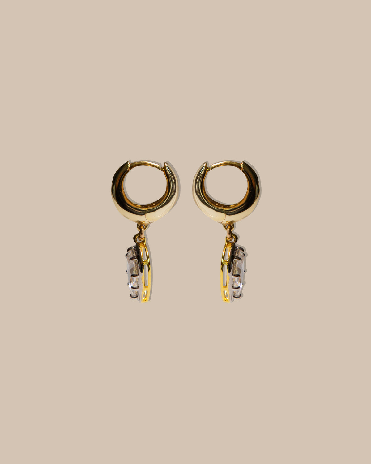 Pear Georgian Drop Hoop Earrings