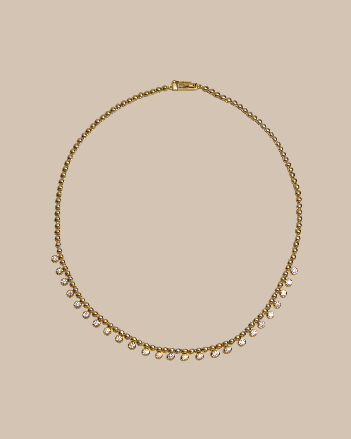 Round Bead Tennis Necklace