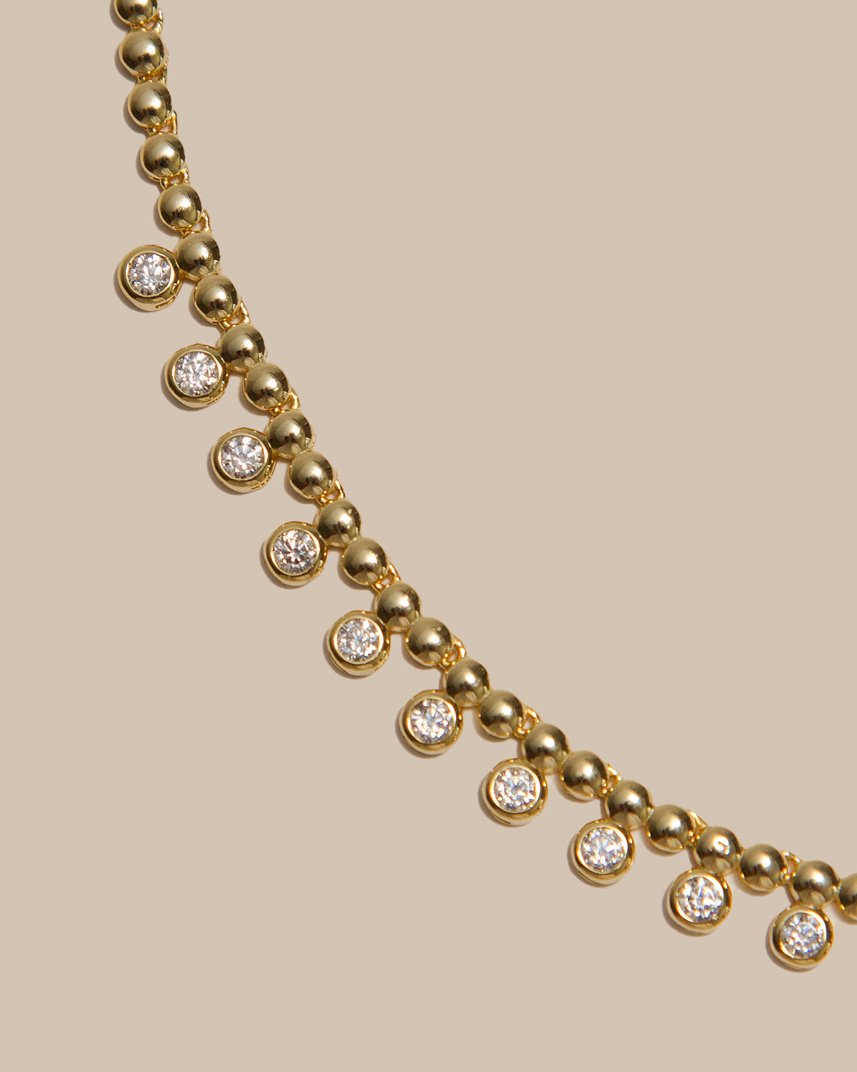 Round Bead Tennis Necklace