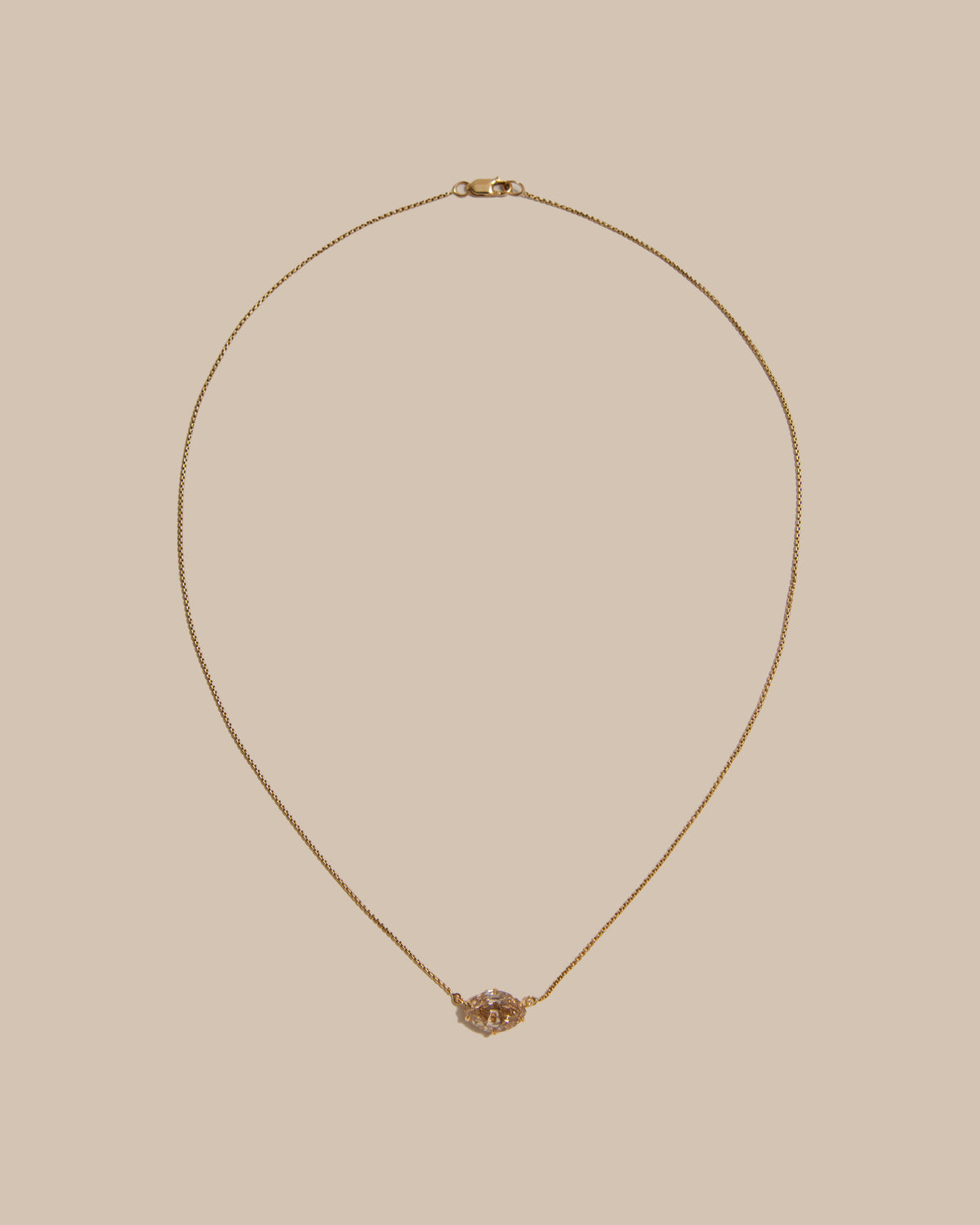 Lab Diamond Champagne Marquise Necklace