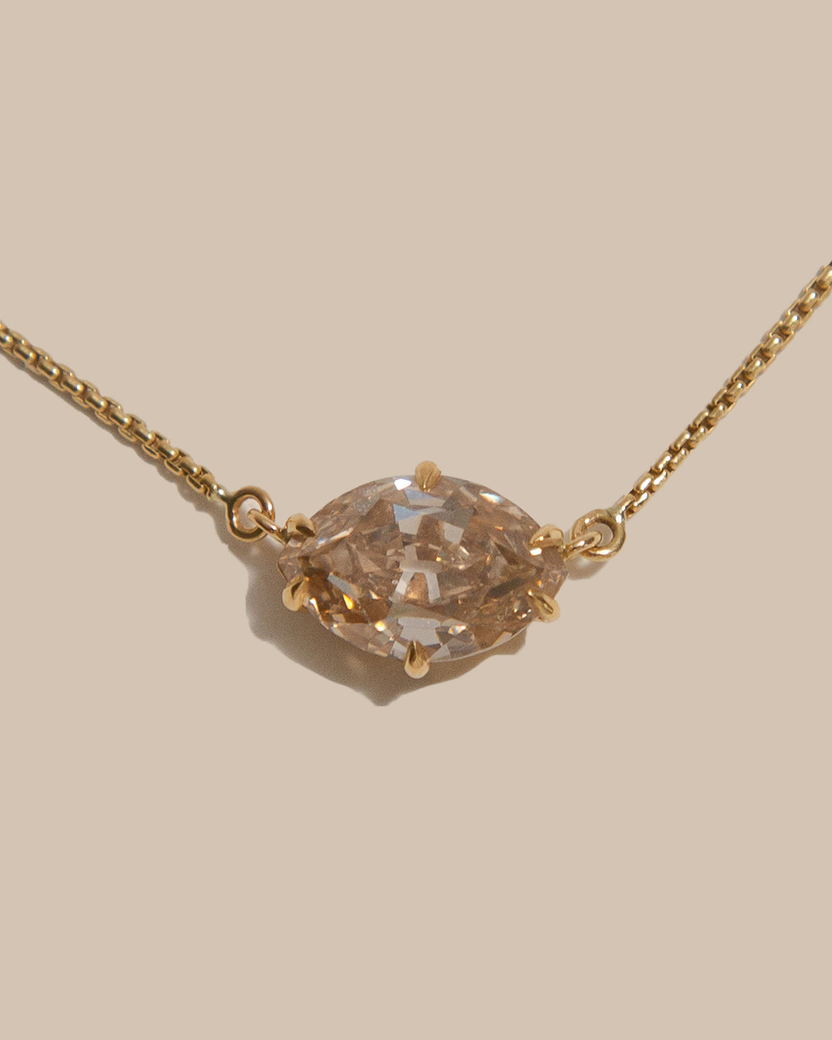 Lab Diamond Champagne Marquise Necklace