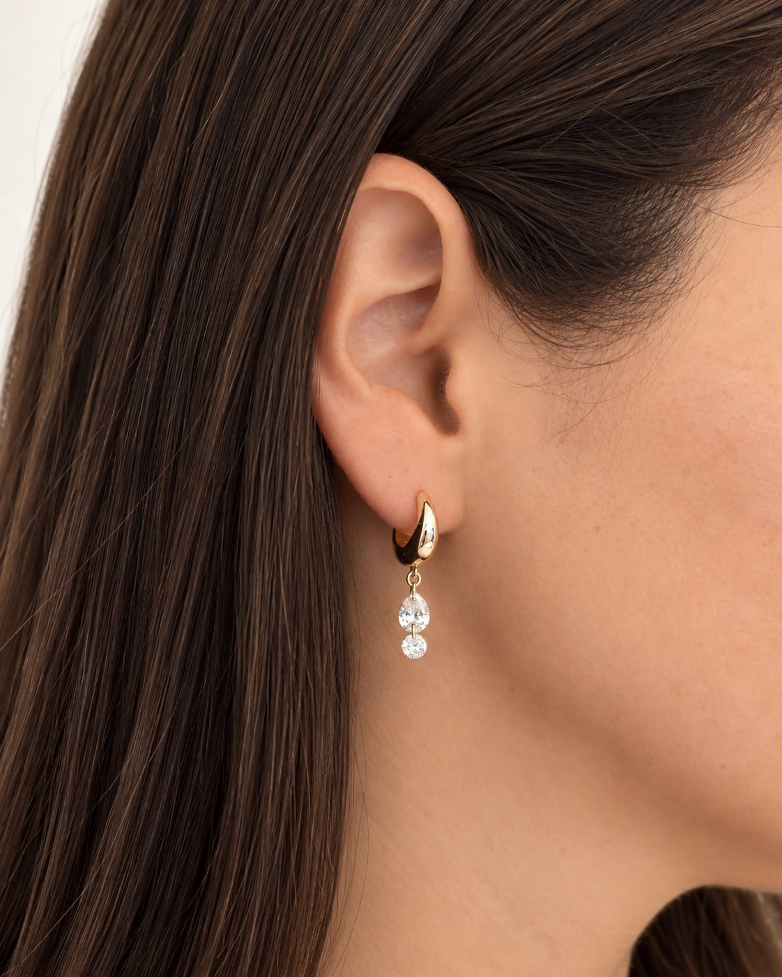 Floating CZ Drop Earrings
