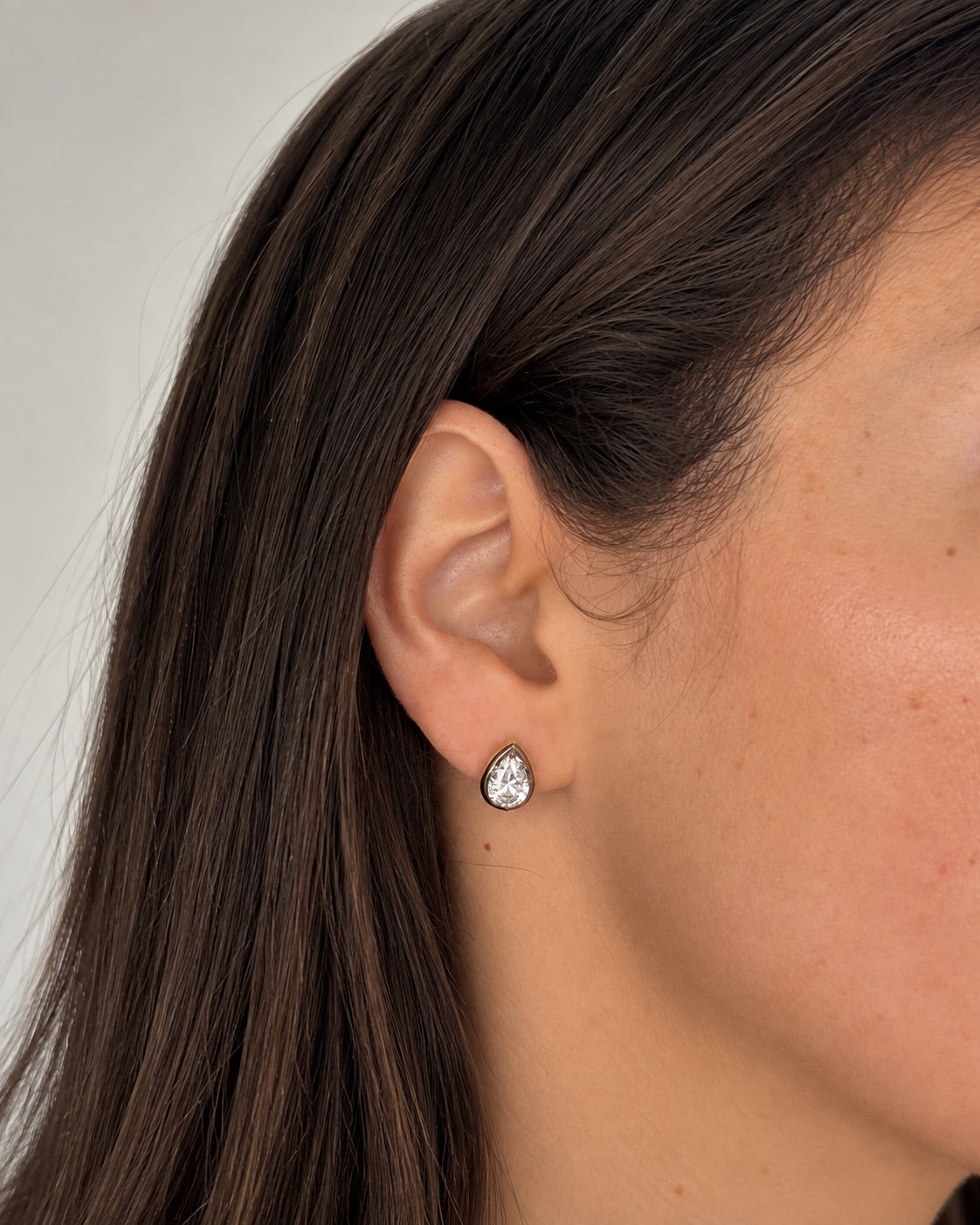 Pear Georgian Set Stud Earrings