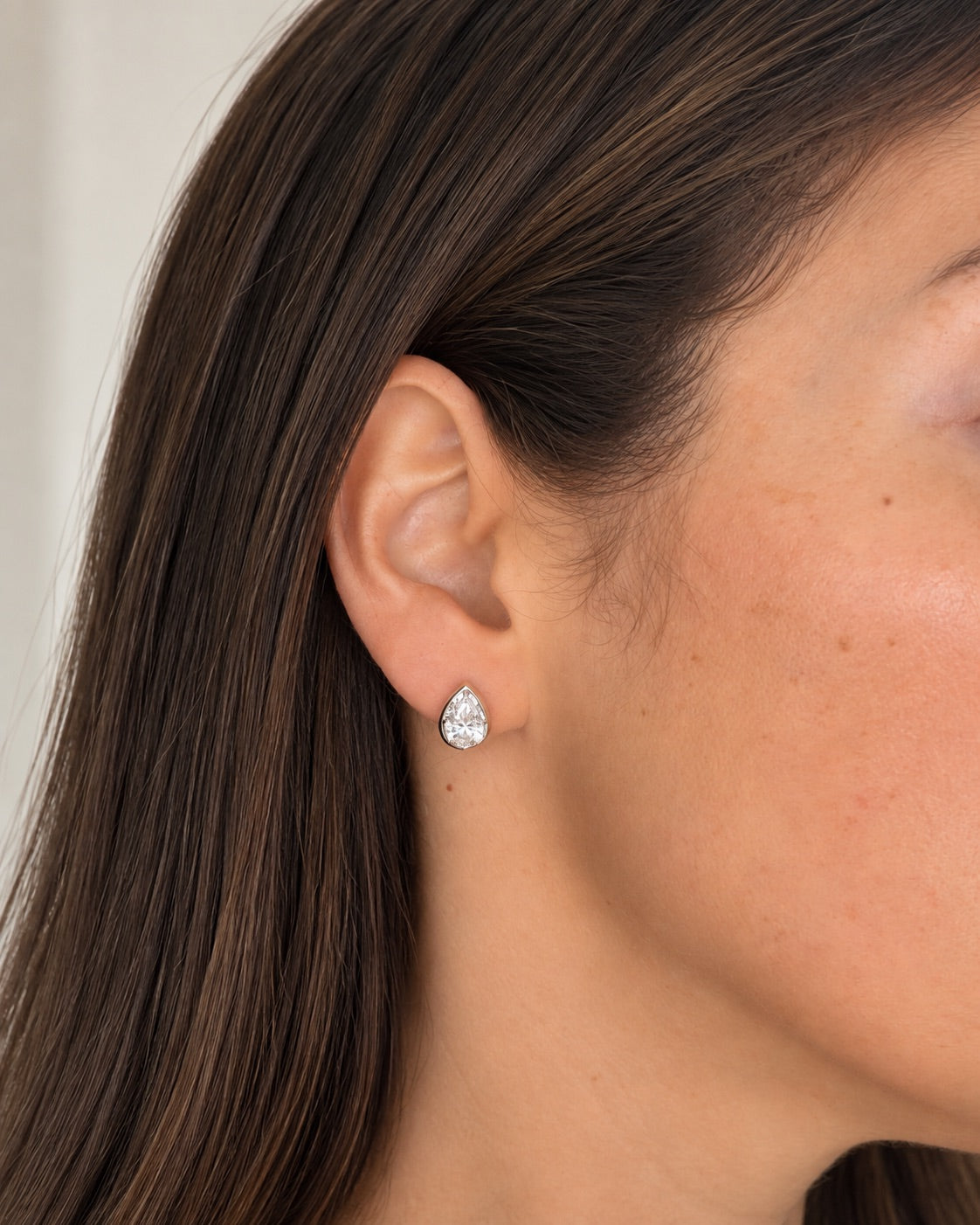 Pear Georgian Set Stud Earrings