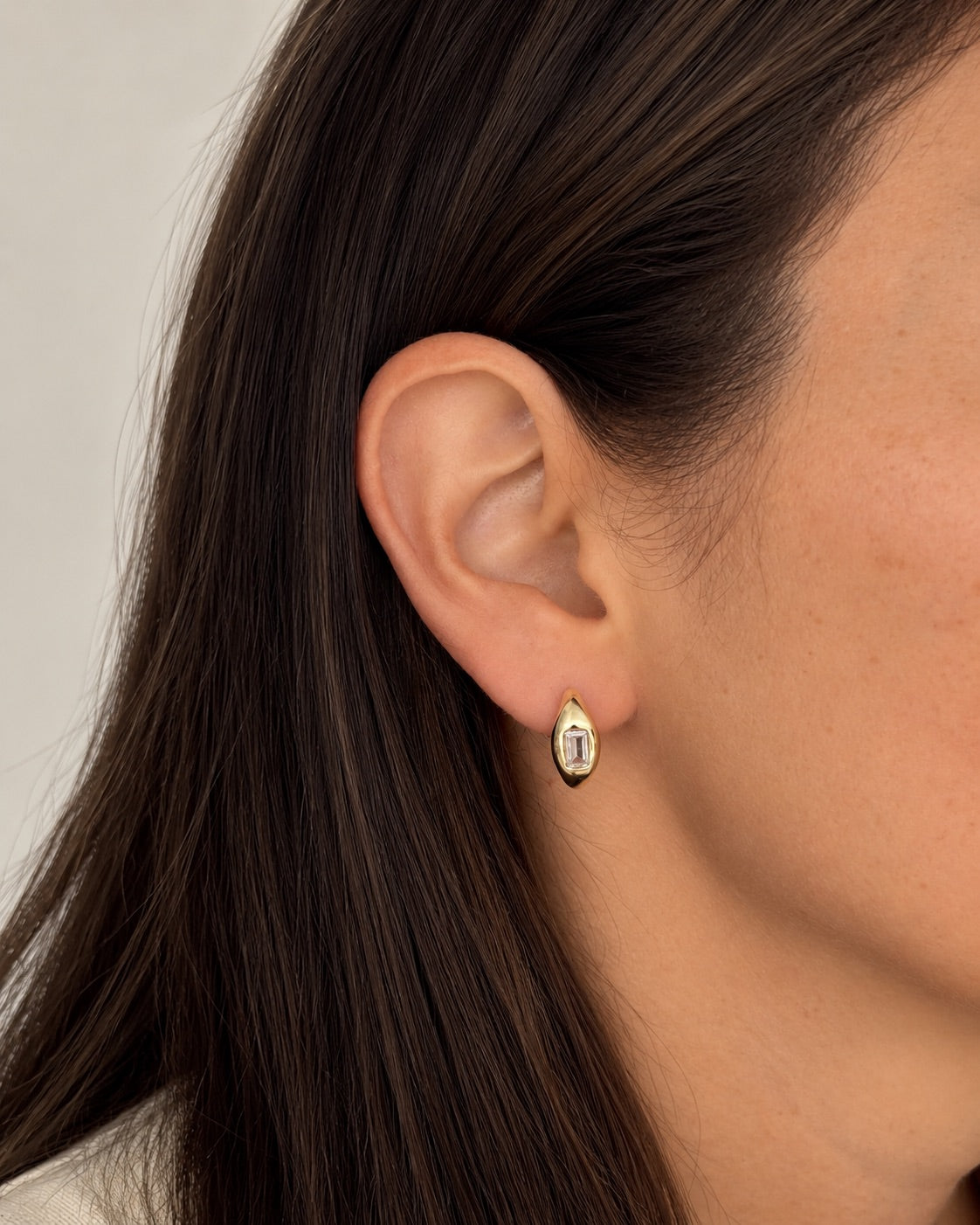 Organic Bezel Hoop Earrings