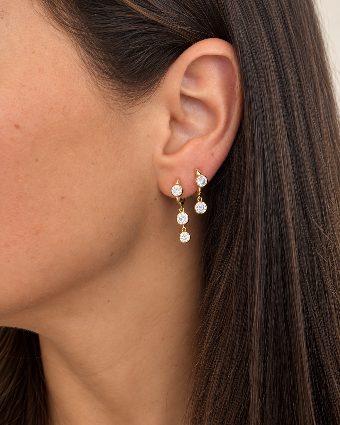 Single Drop Huggie Earrings