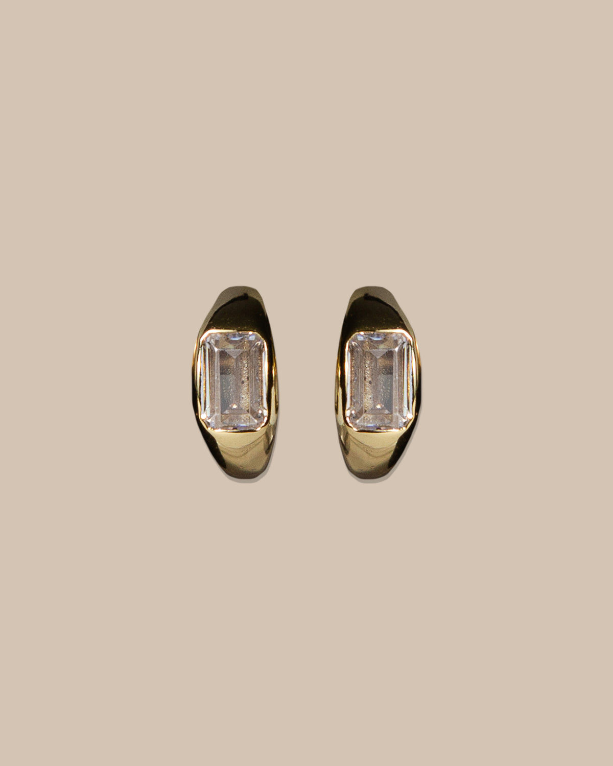 Organic Bezel Hoop Earrings