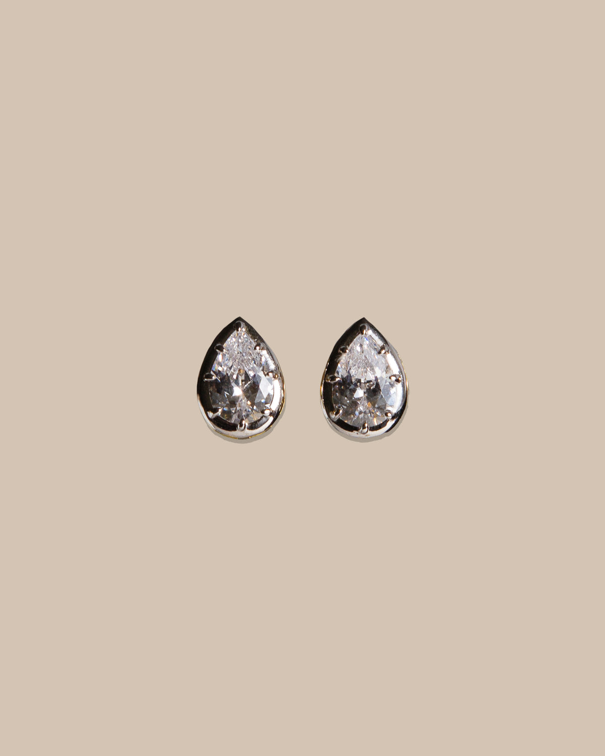 Pear Georgian Set Stud Earrings