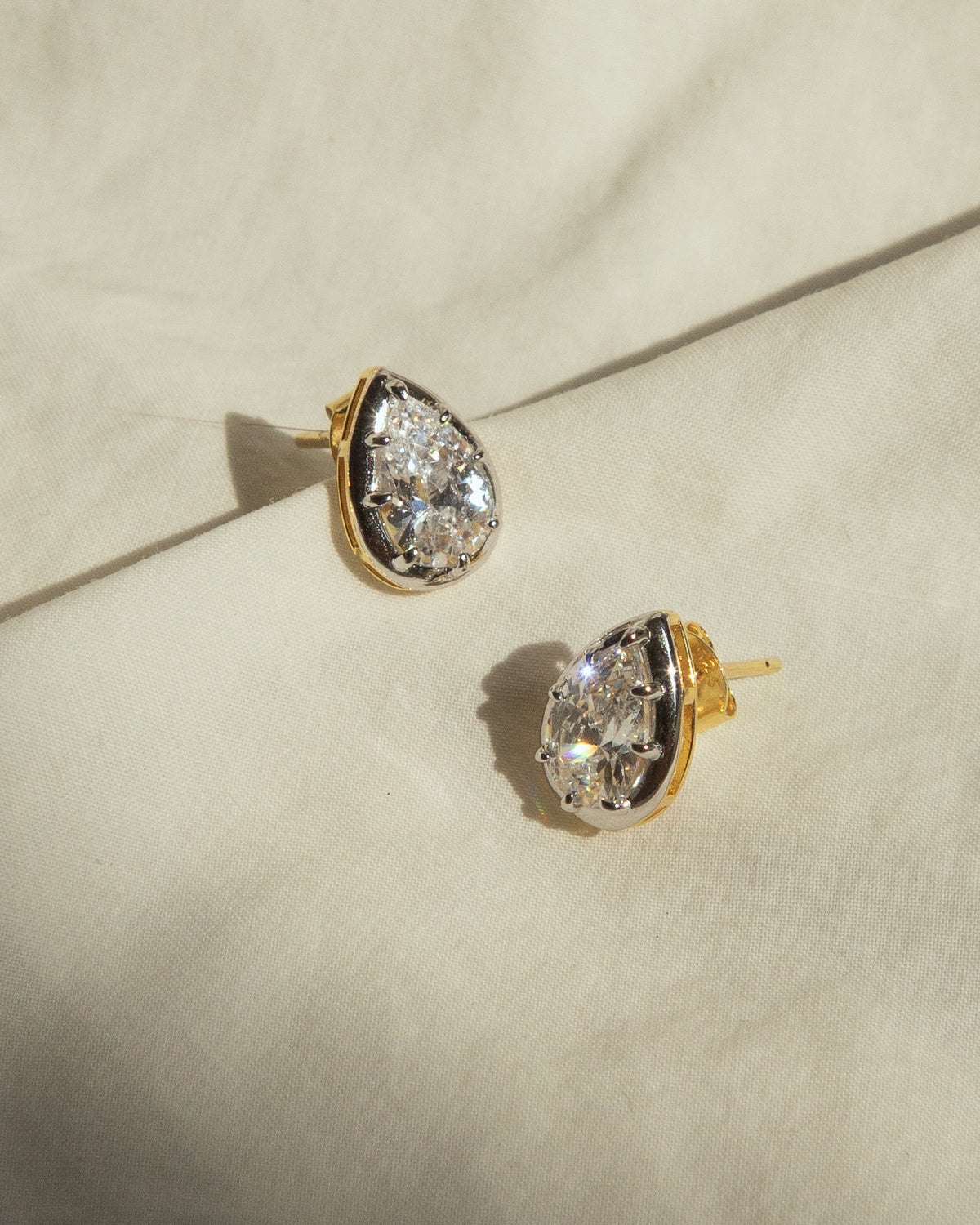 Pear Georgian Set Stud Earrings