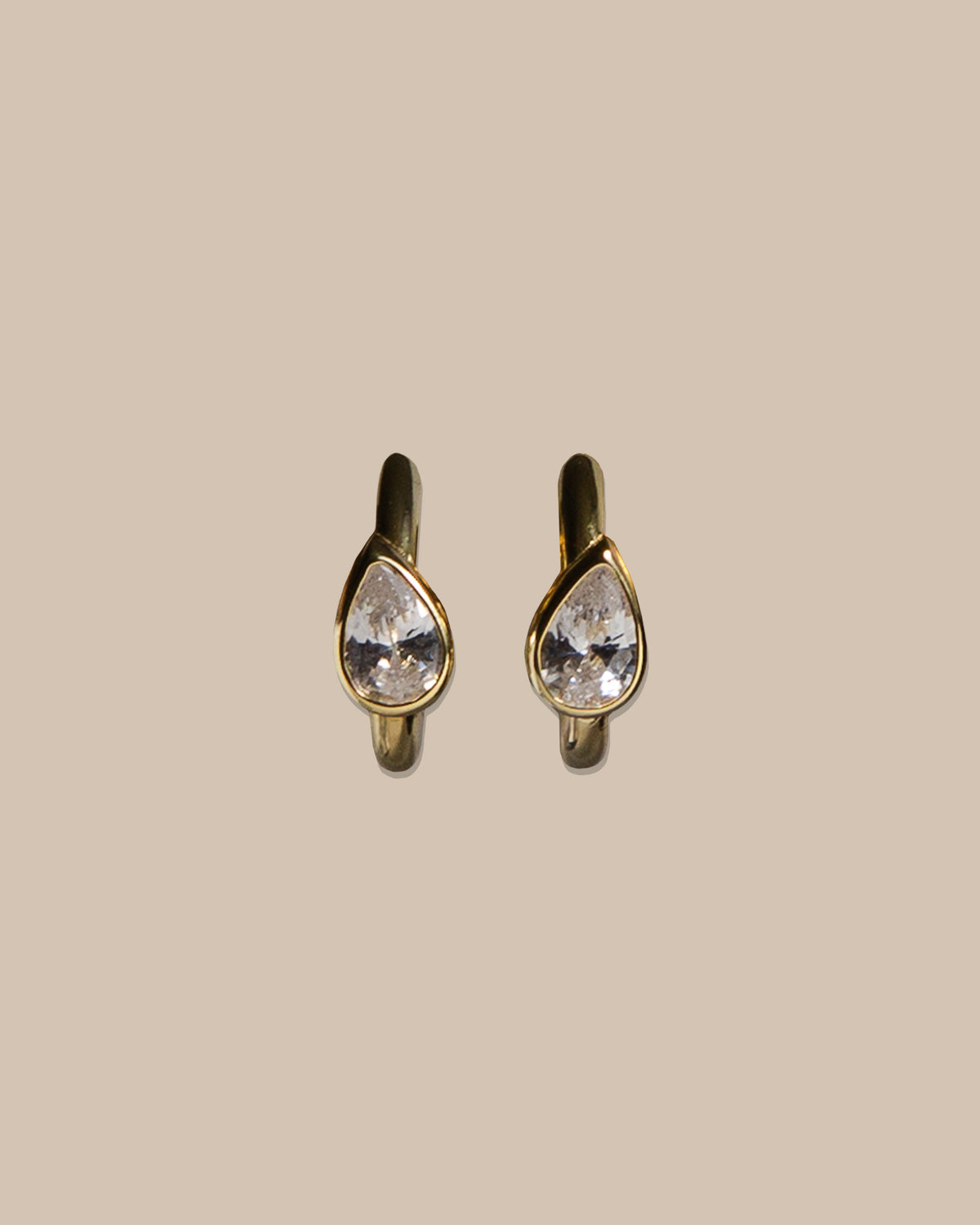 Inset Pear Hoop Earrings