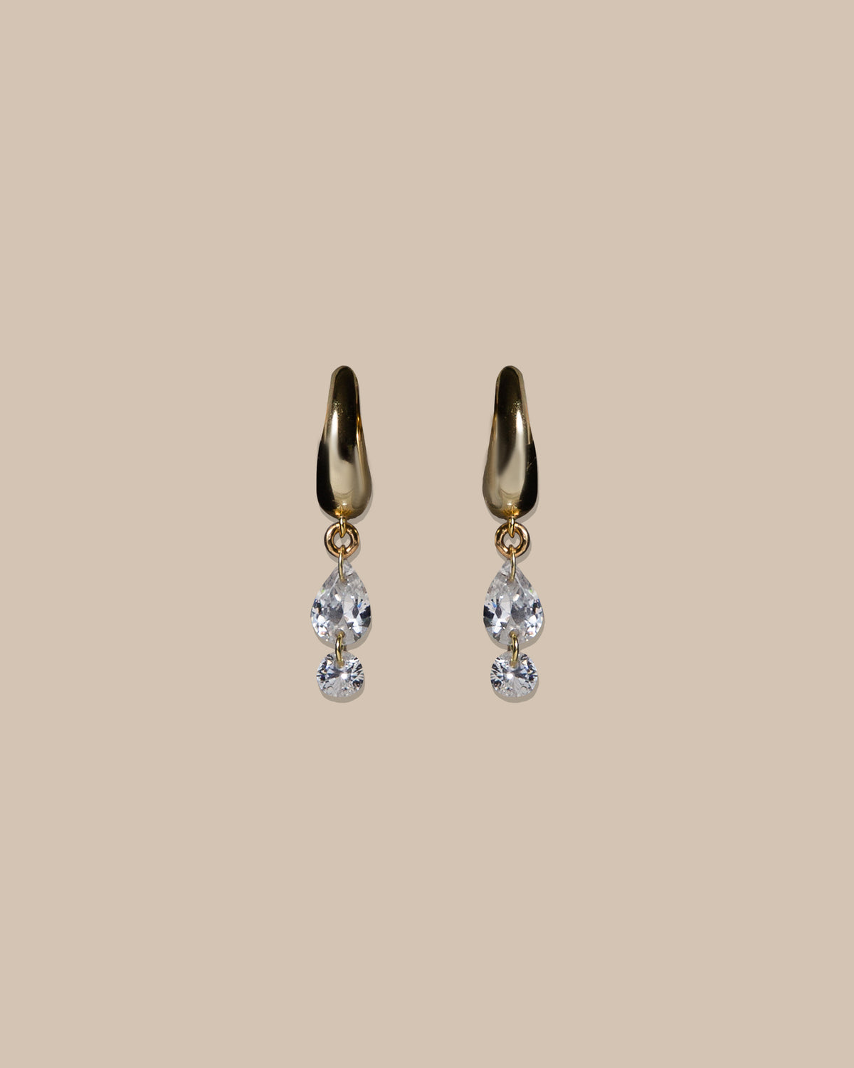 Floating CZ Drop Earrings