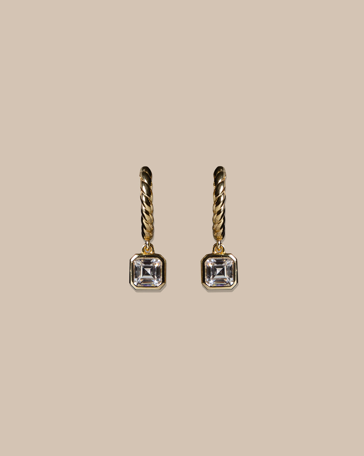 Asscher Cut Twist Hoops