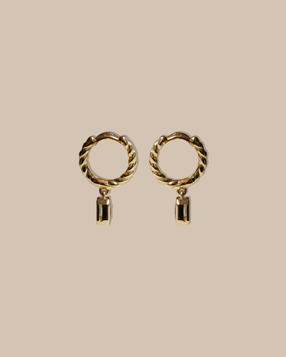 Asscher Cut Twist Hoops