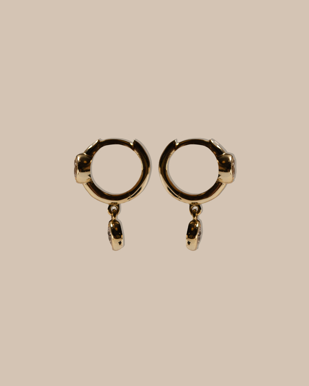 Single Drop Huggie Earrings