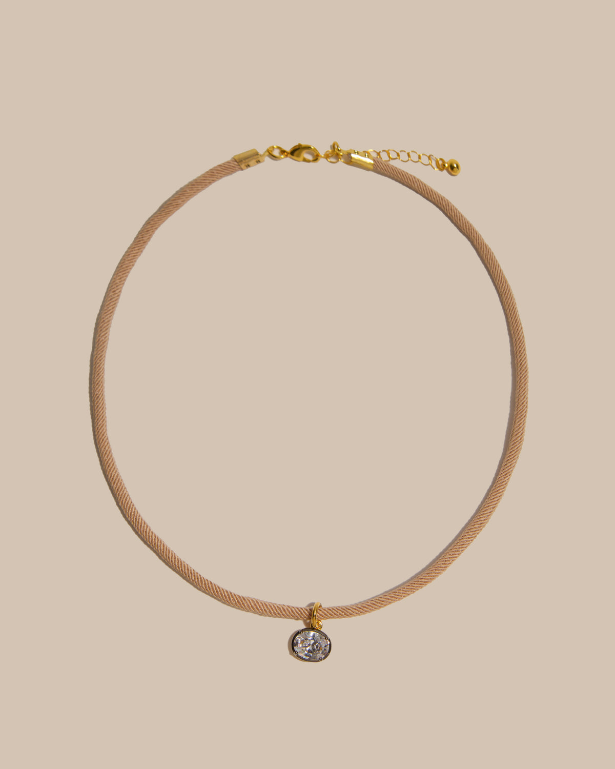 CZ Drop Silk Cord Necklace