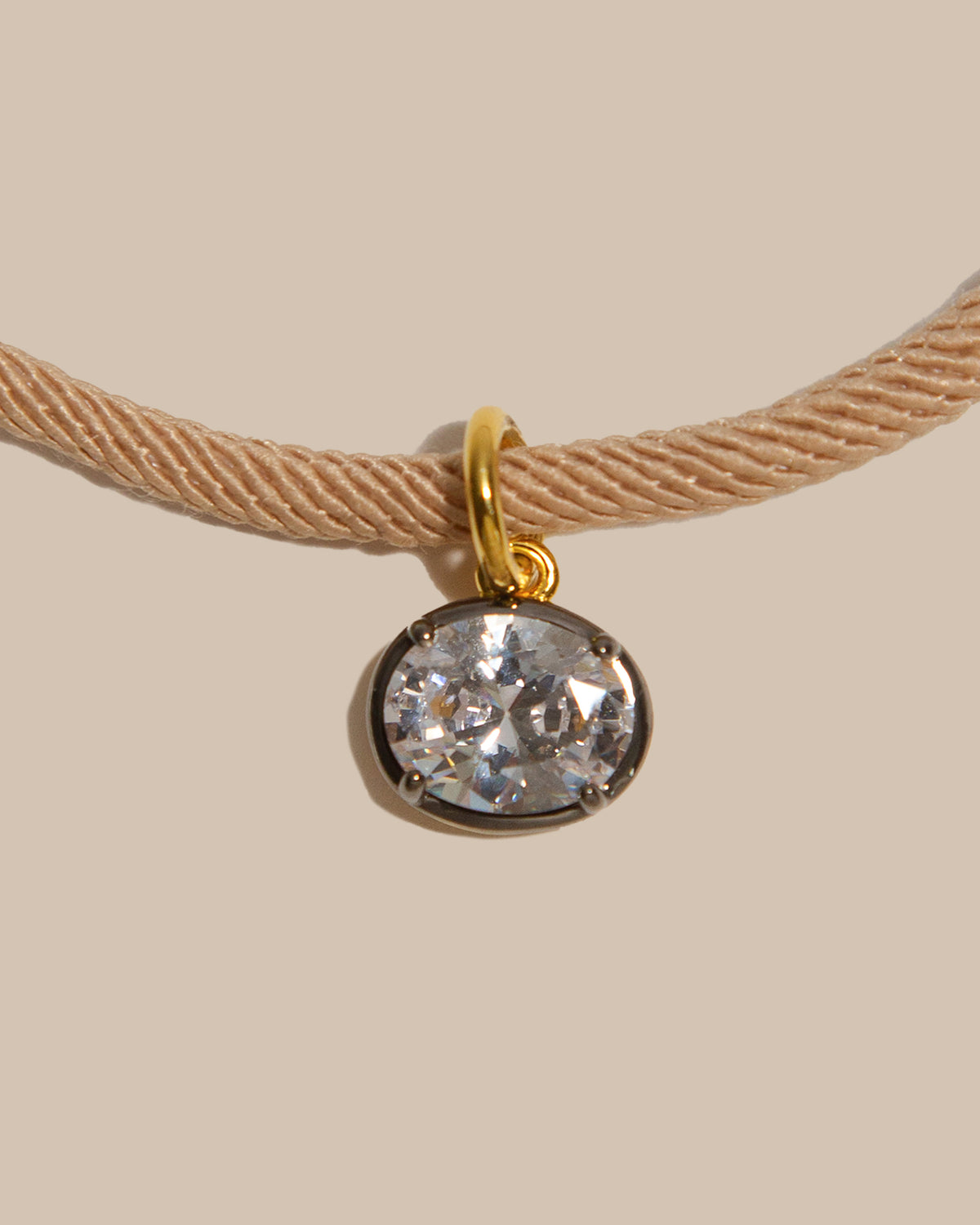 CZ Drop Silk Cord Necklace