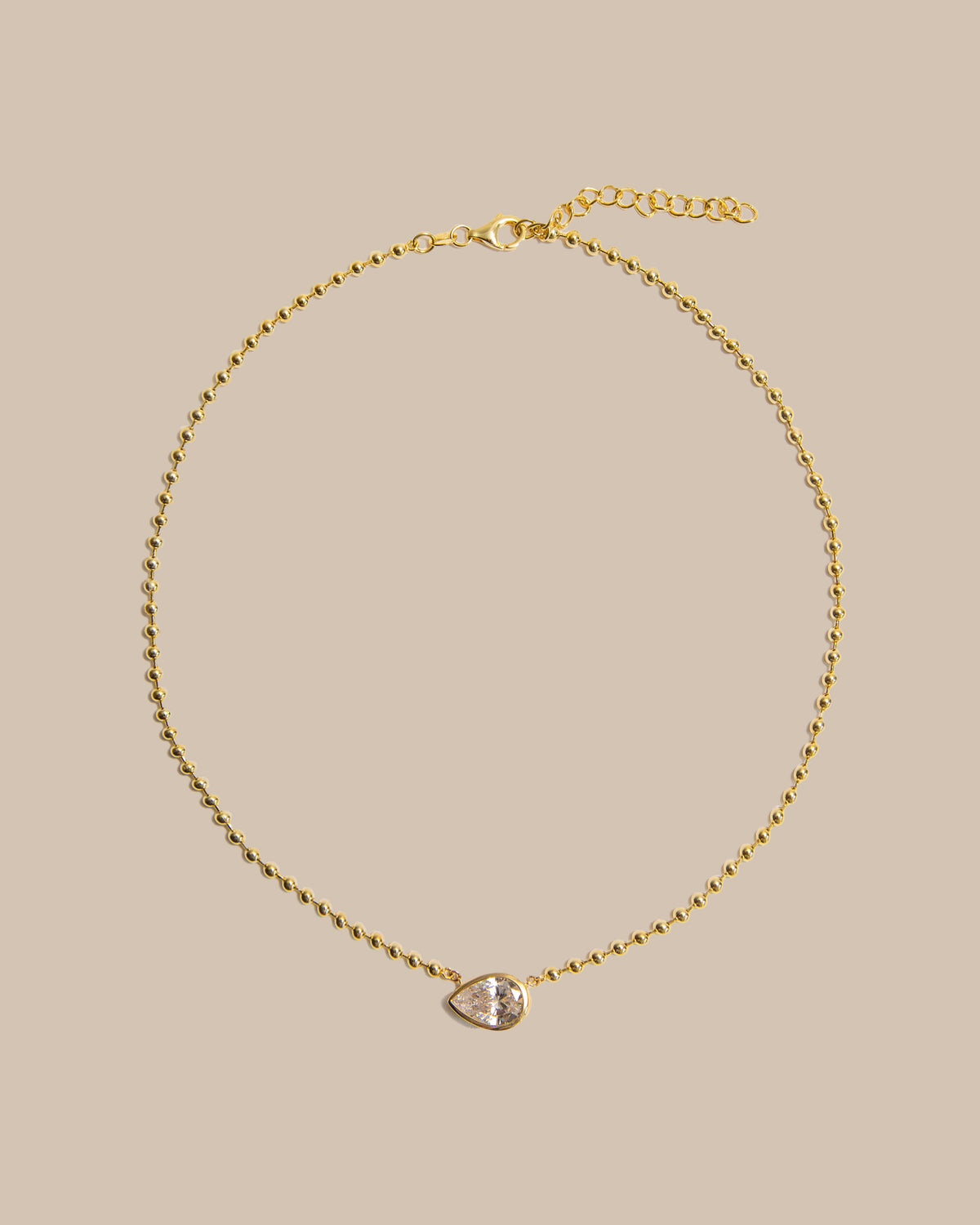 Ball Chain East West Pear Necklace
