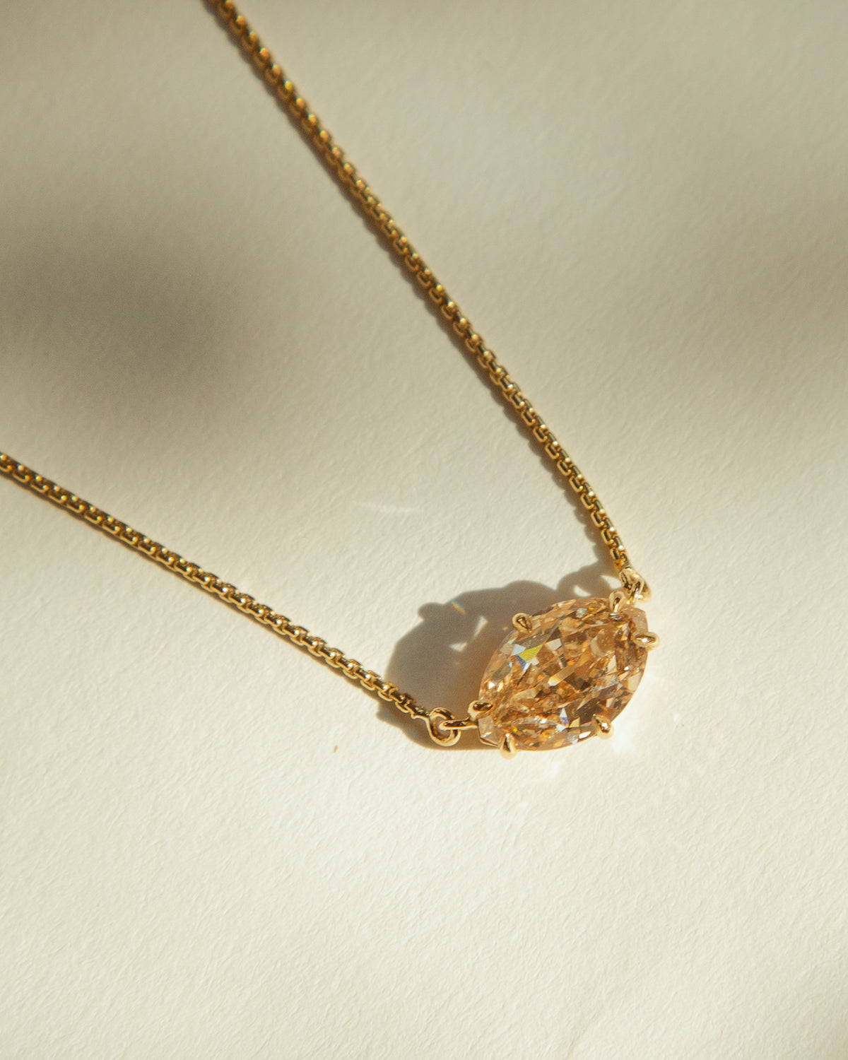 Lab Diamond Champagne Marquise Necklace