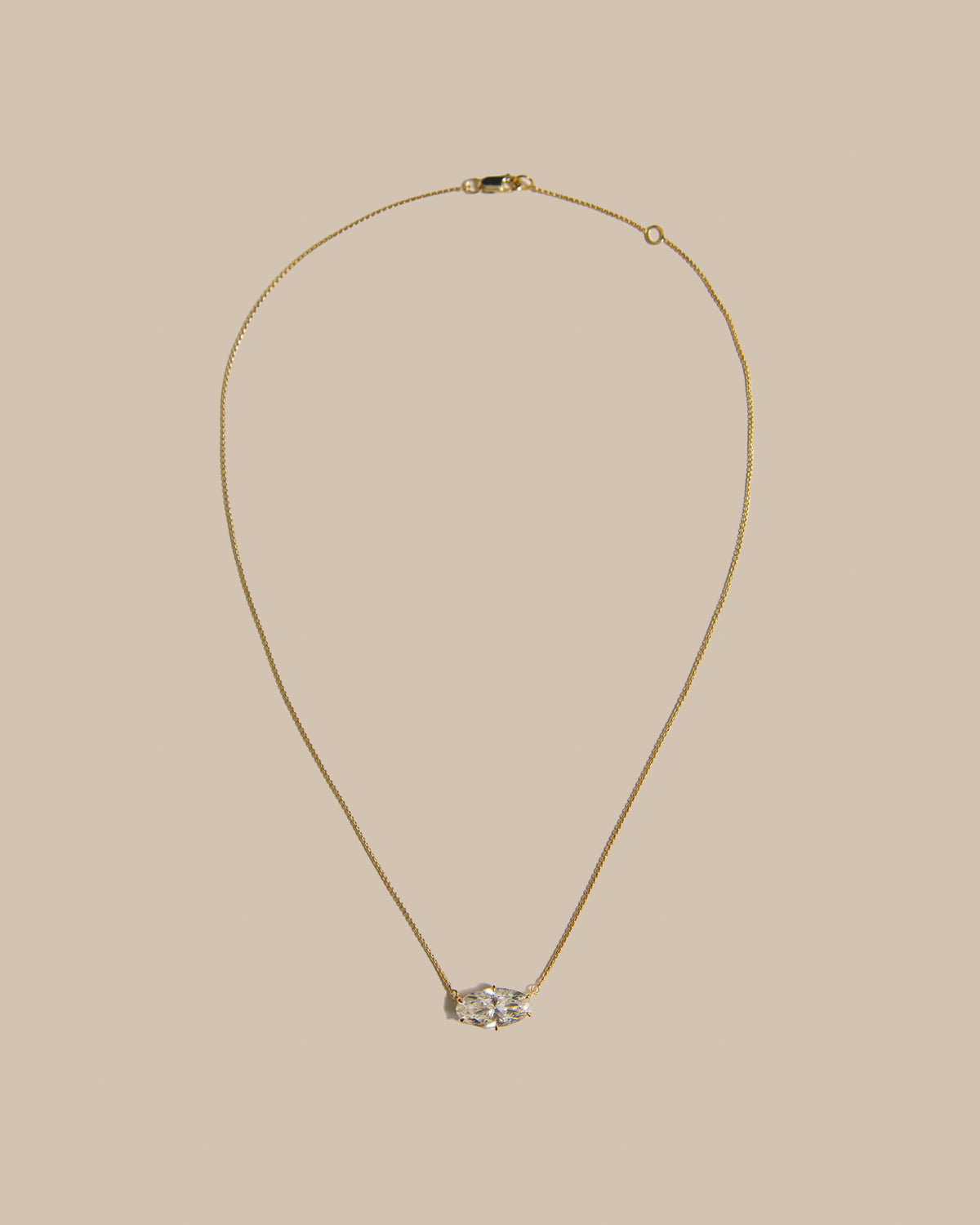 Lab Diamond Oval East West Necklace