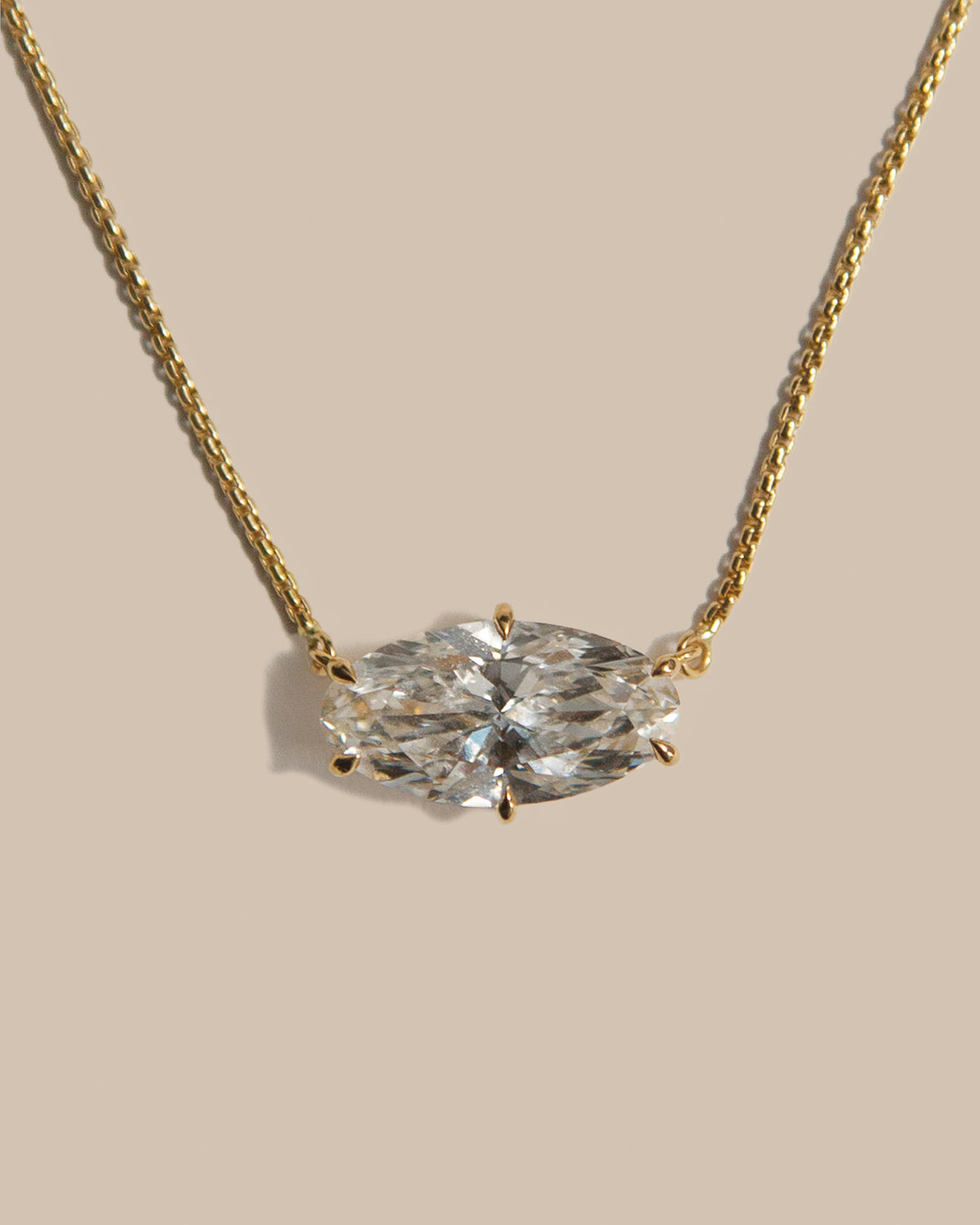 Lab Diamond Oval East West Necklace
